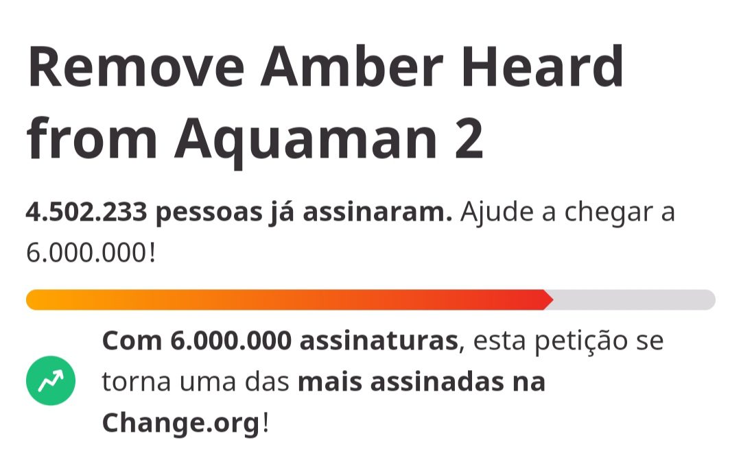 Petição para remover Amber Heard de Aquaman 2