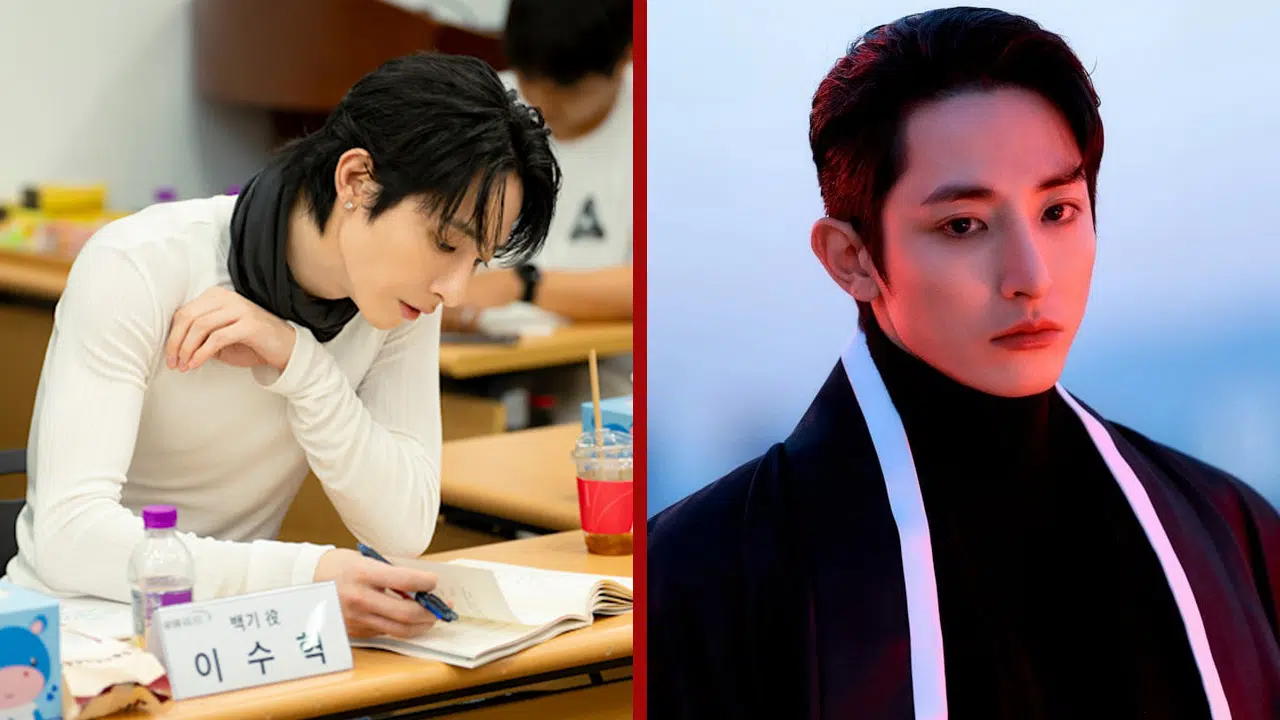 Foto: Lee Soo Hyuk na leitura da mesa do Grand Galaxy Hotel (esquerda) e Tomorrow (direita)