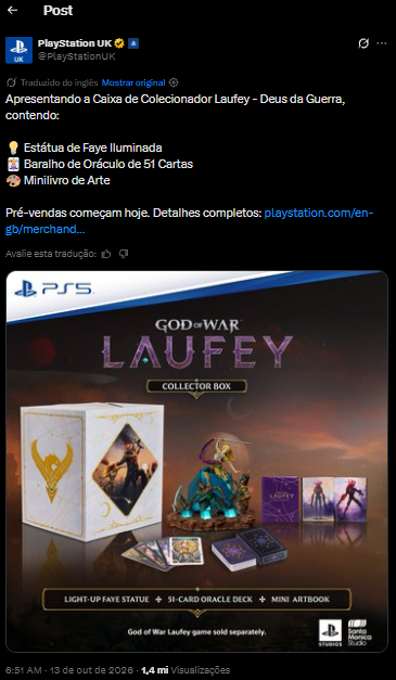 Edição de colecionador de God of War Laufey com estátua de Faye